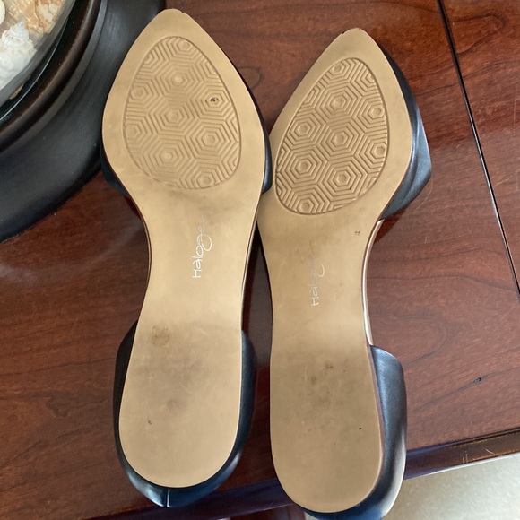 Halogen Black Leather Pointed Toe Slip On Flat Shoes Size 8 - Picture 9 of 14